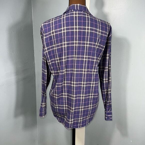 Adika, Button Up Plaid Flannel Top Purple & Multicolor Long Sleeve Women’s Small - Picture 9 of 14